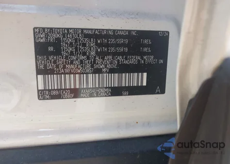 2025 Toyota Rav4 Xle Premium из США, поврежденный, VIN 2T3A1RFV0SW503857